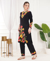 Kashmiri Aari Work Winter Wear Set (Black)