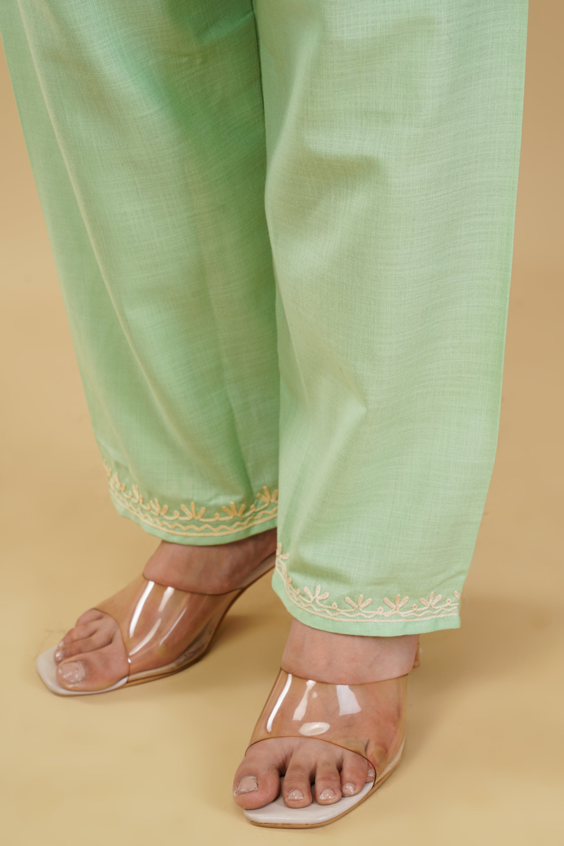 Kashmiri Aari embroidery Cotton Co-ord set Size-38